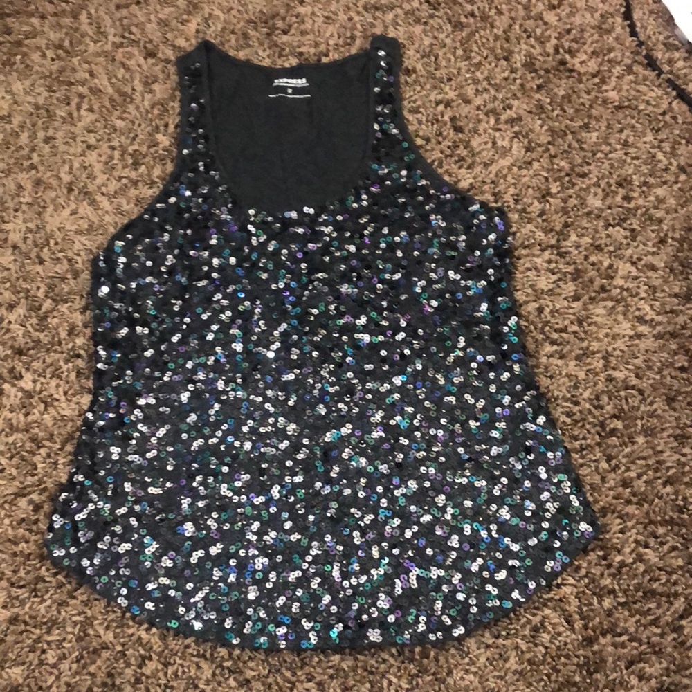 Express Sequin Tank-Top. XS - Picture 1 of 5